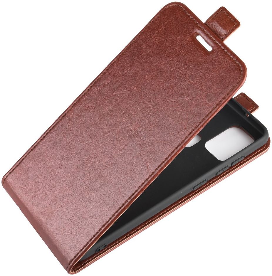 Samsung Galaxy A21s Hoesje Verticale Flipcase Crazy Horse Bruin afbeelding 4
