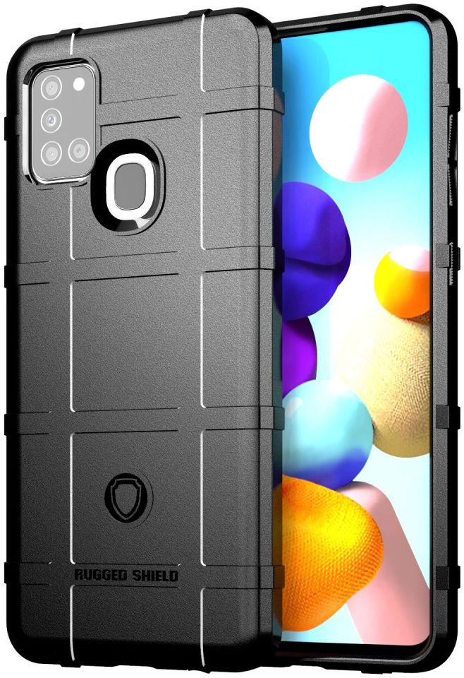 Samsung Galaxy A21s Hoesje Shock Proof Rugged Shield Zwart afbeelding 1
