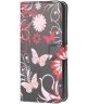 Samsung Galaxy A21s Portemonnee Hoesje met Vlinders en Bloemen Print