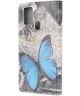 Samsung Galaxy A21s Portemonnee Hoesje met Vlinder Print