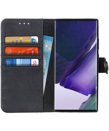 Samsung Galaxy Note 20 Ultra Hoesje Vintage Wallet Book Case Zwart Hoesjes