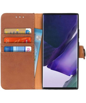 Samsung Galaxy Note 20 Ultra Hoesje Vintage Wallet Book Case Bruin Hoesjes