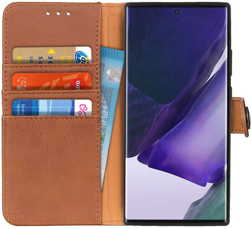 Samsung Galaxy Note 20 Ultra Hoesje Vintage Wallet Book Case Bruin afbeelding 1