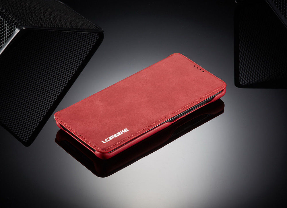 LC.IMEEKE Samsung Galaxy A41 Portemonnee Hoesje Kunstleer Rood afbeelding 11