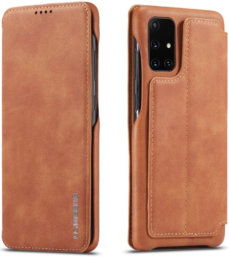 LC.IMEEKE Samsung Galaxy A41 Portemonnee Hoesje Kunstleer Bruin afbeelding 1
