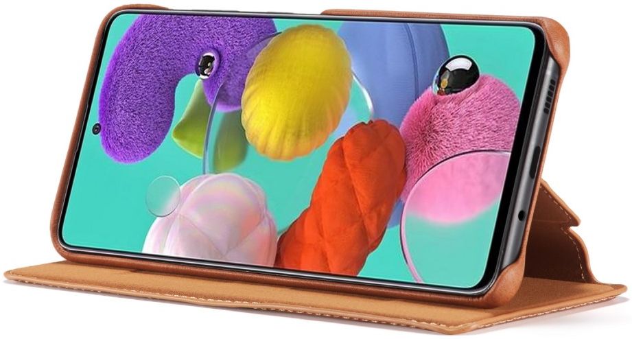 LC.IMEEKE Samsung Galaxy A41 Portemonnee Hoesje Kunstleer Bruin afbeelding 12