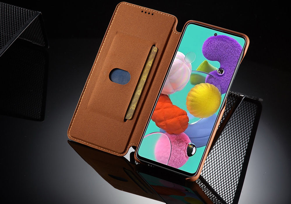 LC.IMEEKE Samsung Galaxy A41 Portemonnee Hoesje Kunstleer Bruin afbeelding 2