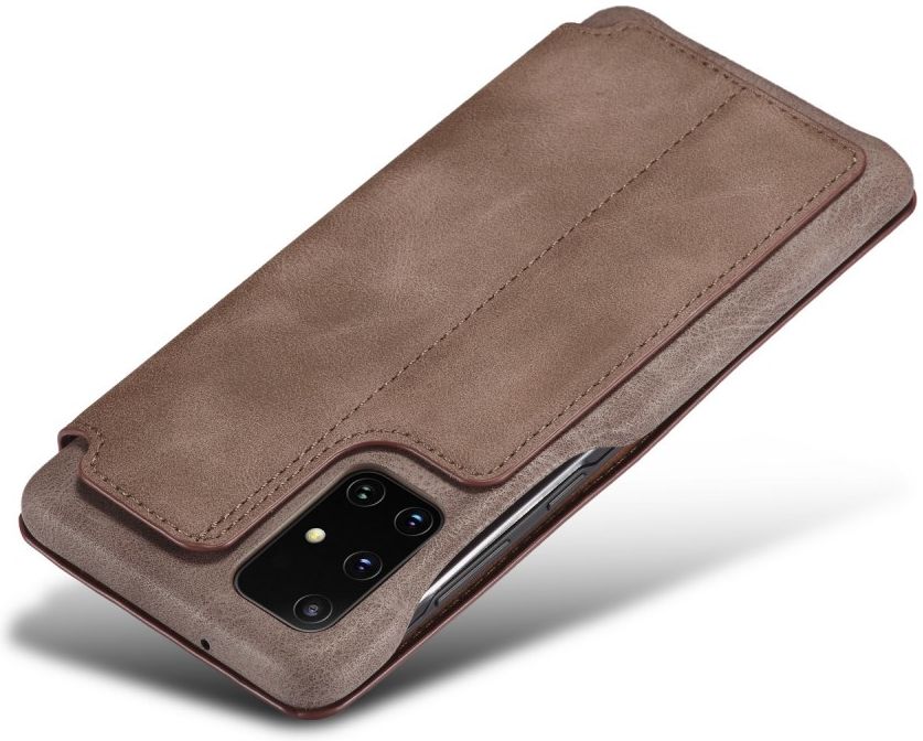 LC.IMEEKE Samsung Galaxy A41 Portemonnee Hoesje Kunstleer Coffee afbeelding 7