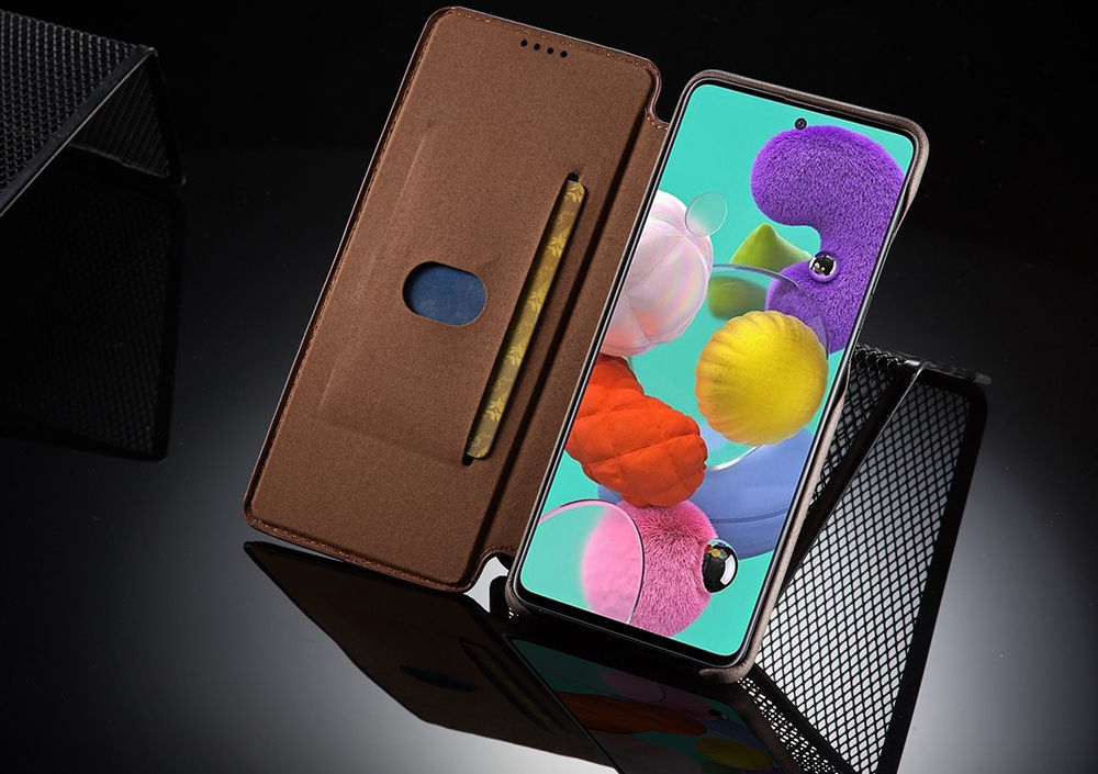 LC.IMEEKE Samsung Galaxy A41 Portemonnee Hoesje Kunstleer Coffee afbeelding 2