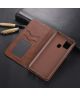 AZNS Samsung Galaxy A21S Hoesje Wallet Book Case Kunstleer Coffee