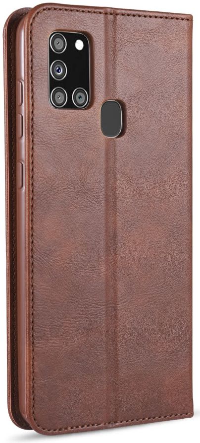 AZNS Samsung Galaxy A21S Hoesje Wallet Book Case Kunstleer Coffee afbeelding 14