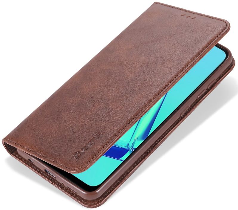 AZNS Samsung Galaxy A21S Hoesje Wallet Book Case Kunstleer Coffee afbeelding 15