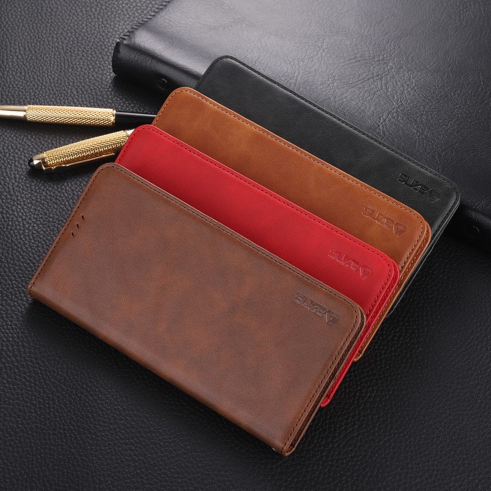 AZNS Samsung Galaxy A21S Hoesje Wallet Book Case Kunstleer Coffee afbeelding 16
