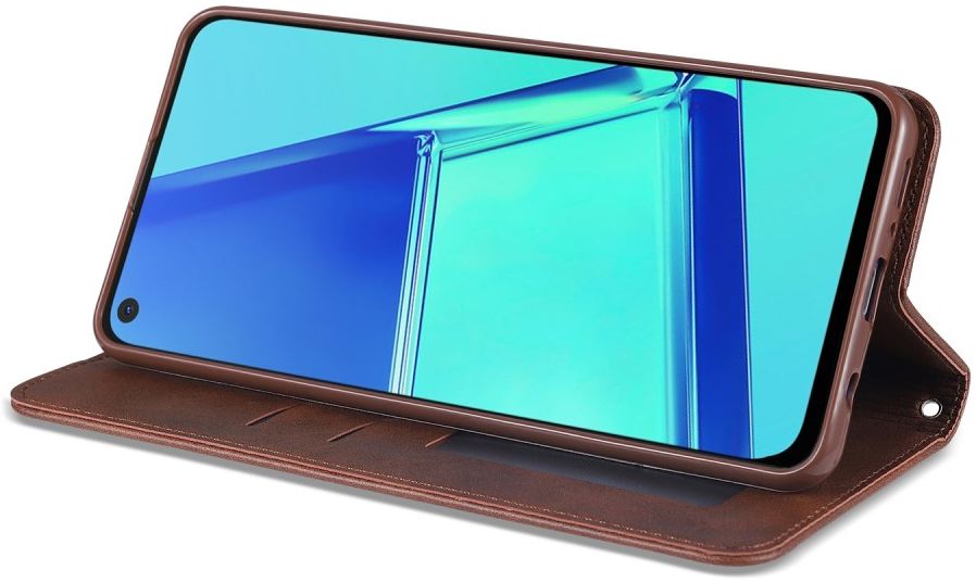 AZNS Samsung Galaxy A21S Hoesje Wallet Book Case Kunstleer Coffee afbeelding 17