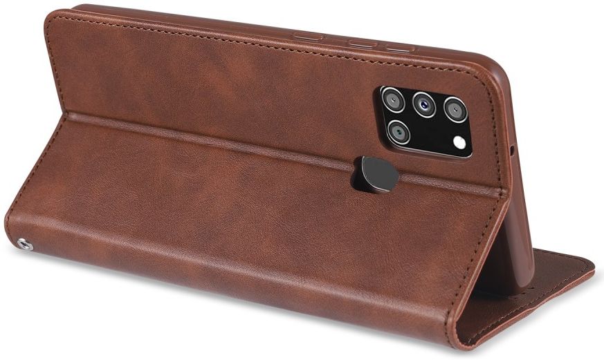 AZNS Samsung Galaxy A21S Hoesje Wallet Book Case Kunstleer Coffee afbeelding 18