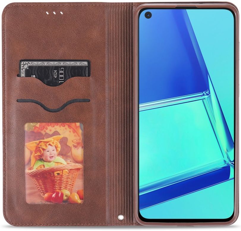 AZNS Samsung Galaxy A21S Hoesje Wallet Book Case Kunstleer Coffee afbeelding 19