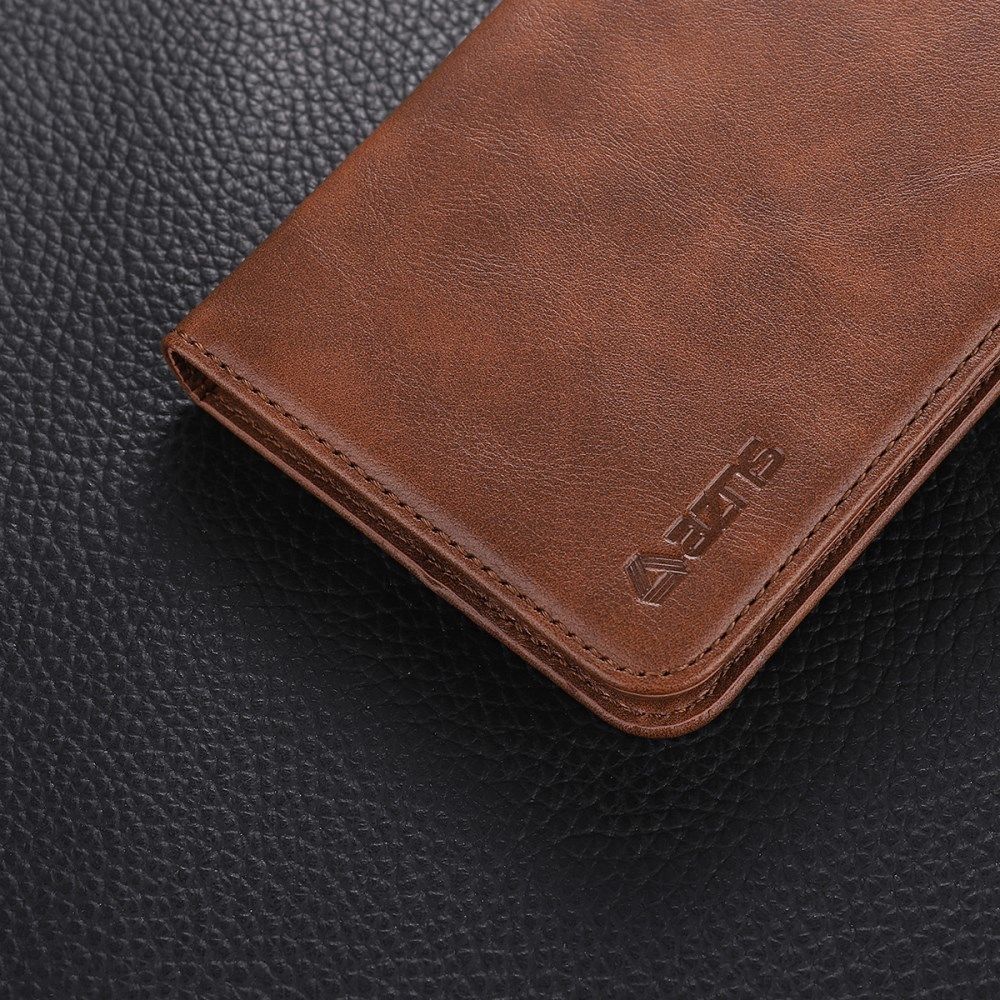 AZNS Samsung Galaxy A21S Hoesje Wallet Book Case Kunstleer Coffee afbeelding 2