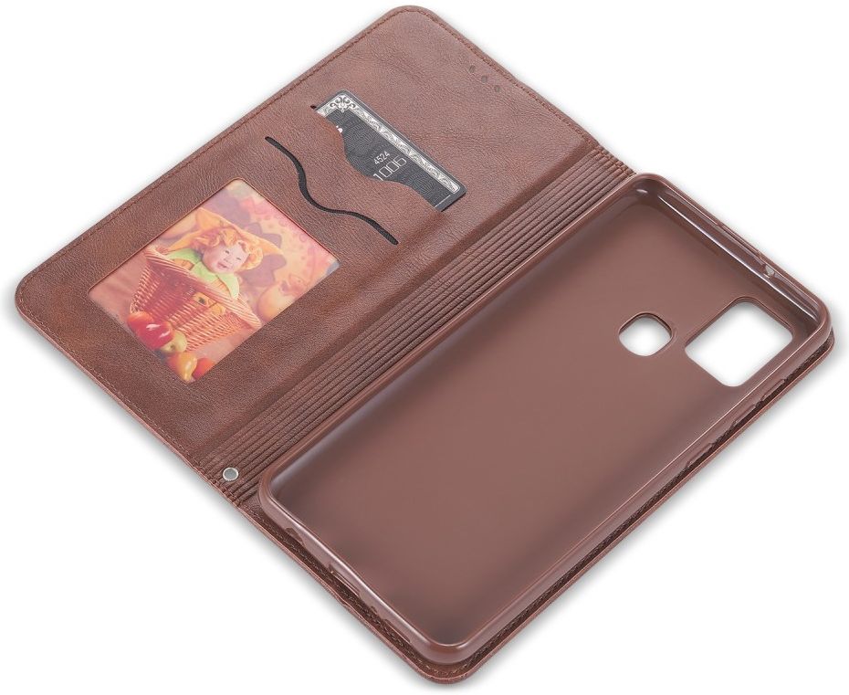 AZNS Samsung Galaxy A21S Hoesje Wallet Book Case Kunstleer Coffee afbeelding 20