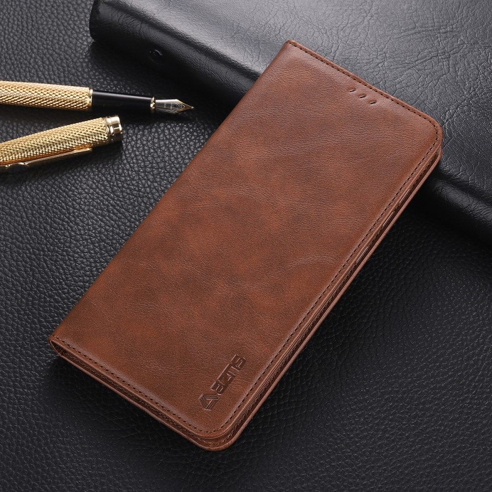 AZNS Samsung Galaxy A21S Hoesje Wallet Book Case Kunstleer Coffee afbeelding 21