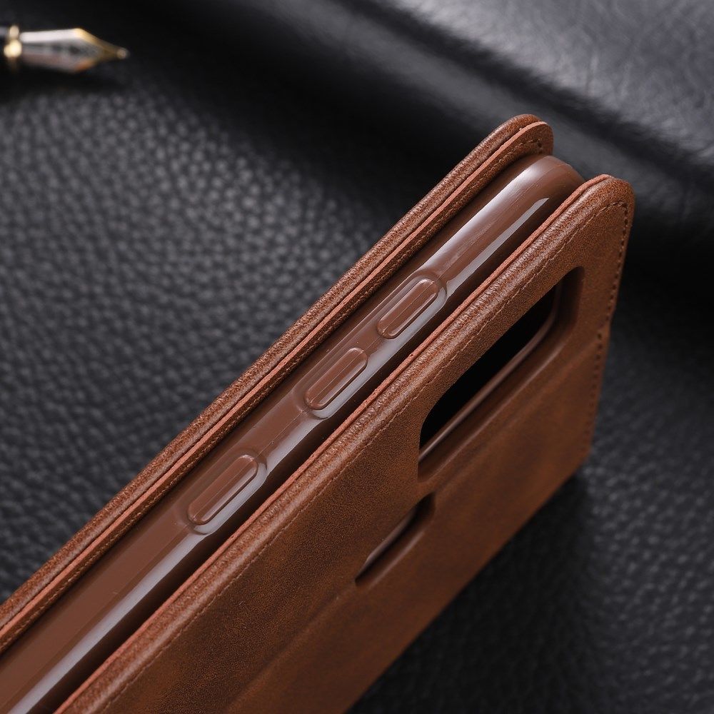 AZNS Samsung Galaxy A21S Hoesje Wallet Book Case Kunstleer Coffee afbeelding 4