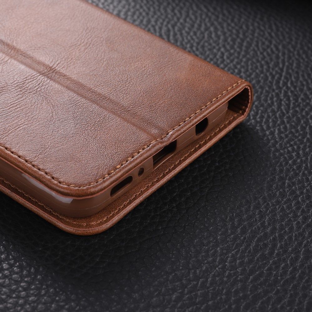 AZNS Samsung Galaxy A21S Hoesje Wallet Book Case Kunstleer Coffee afbeelding 5