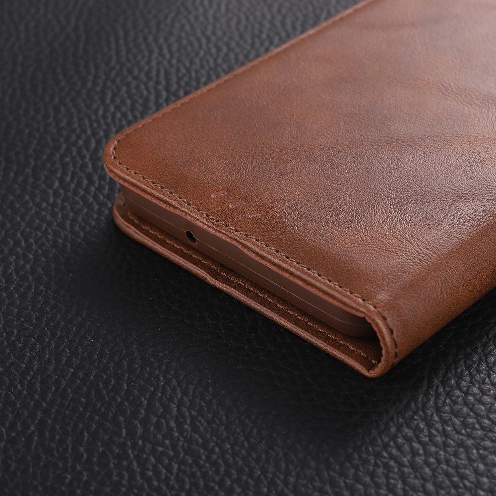 AZNS Samsung Galaxy A21S Hoesje Wallet Book Case Kunstleer Coffee afbeelding 6
