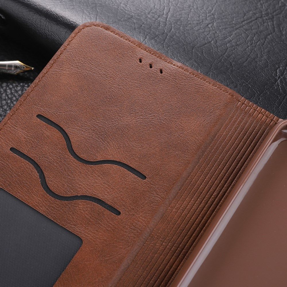 AZNS Samsung Galaxy A21S Hoesje Wallet Book Case Kunstleer Coffee afbeelding 7