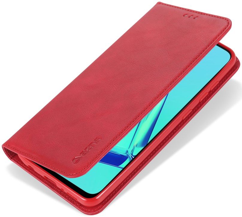 AZNS Samsung Galaxy A21S Hoesje Wallet Book Case Kunstleer Rood afbeelding 4