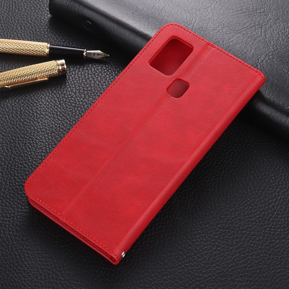 AZNS Samsung Galaxy A21S Hoesje Wallet Book Case Kunstleer Rood afbeelding 6