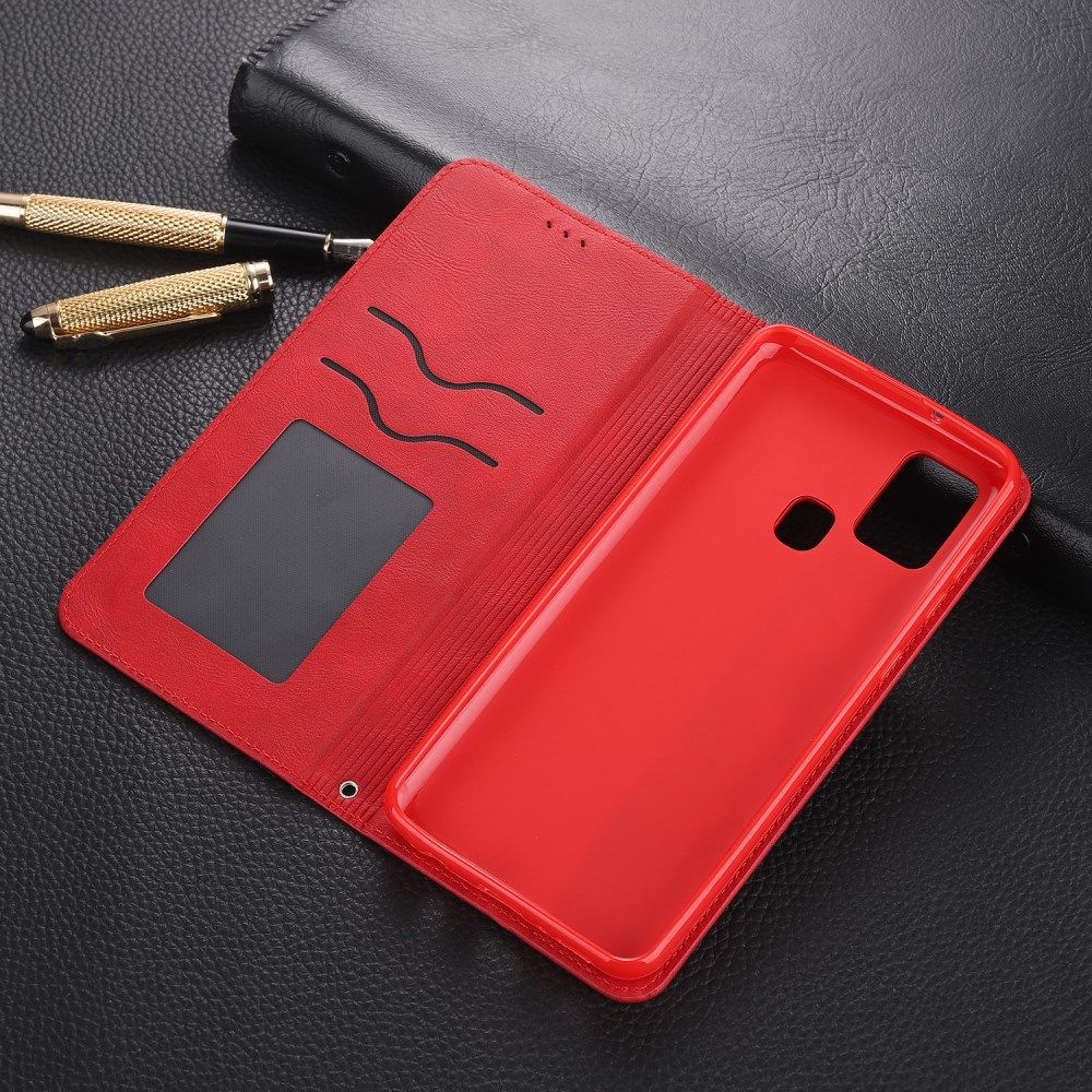 AZNS Samsung Galaxy A21S Hoesje Wallet Book Case Kunstleer Rood afbeelding 7