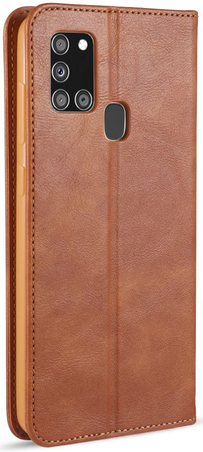 AZNS Samsung Galaxy A21S Hoesje Wallet Book Case Kunstleer Bruin afbeelding 3