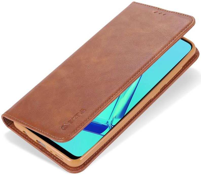 AZNS Samsung Galaxy A21S Hoesje Wallet Book Case Kunstleer Bruin afbeelding 4