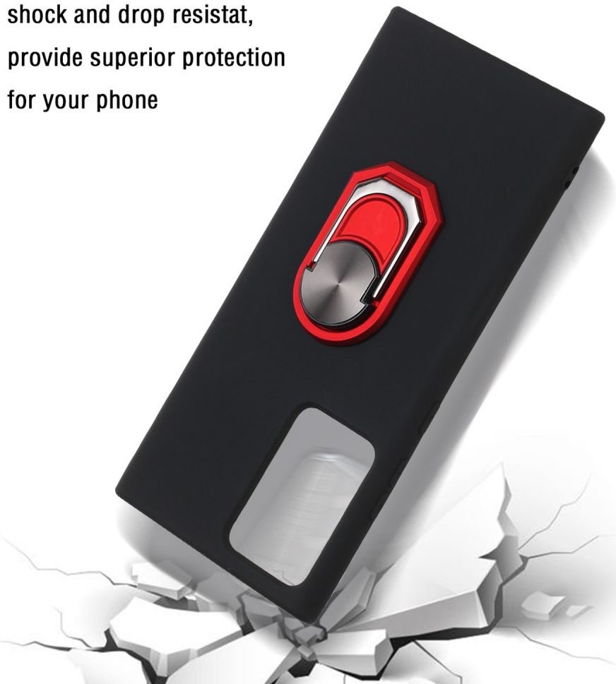 Samsung Galaxy Note 20 Ultra Hoesje met Ring Kickstand Rood afbeelding 2