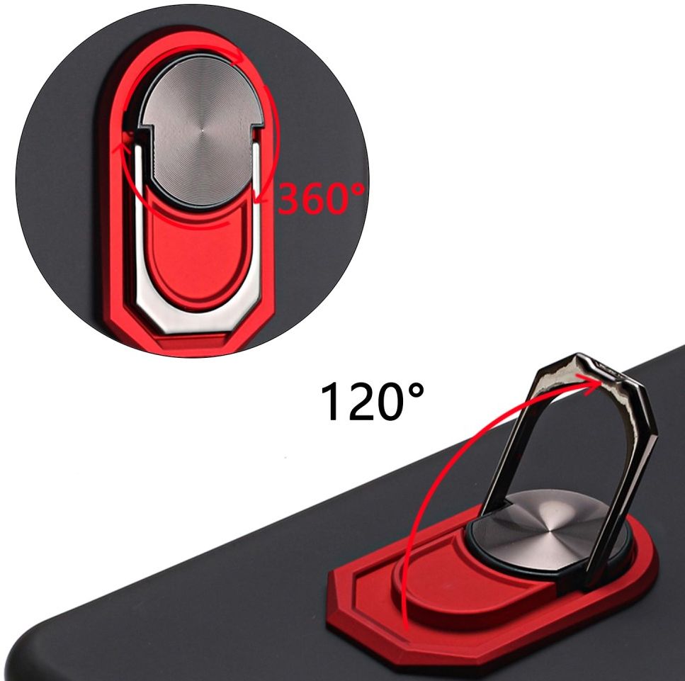 Samsung Galaxy Note 20 Ultra Hoesje met Ring Kickstand Rood afbeelding 3