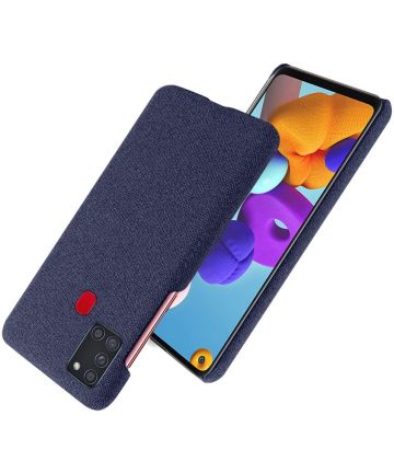 Samsung Galaxy A21S Stof Hard Back Cover Blauw Hoesjes