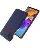 Samsung Galaxy A21S Stof Hard Back Cover Blauw