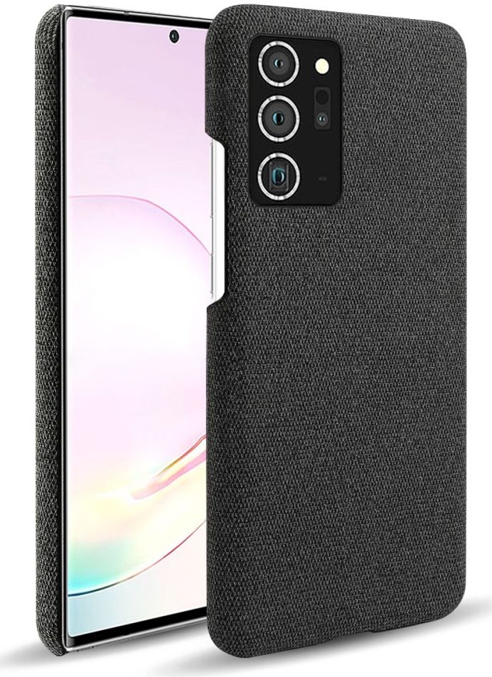 Samsung Galaxy Note 20 Ultra Stoffen Hoesje Zwart afbeelding 1