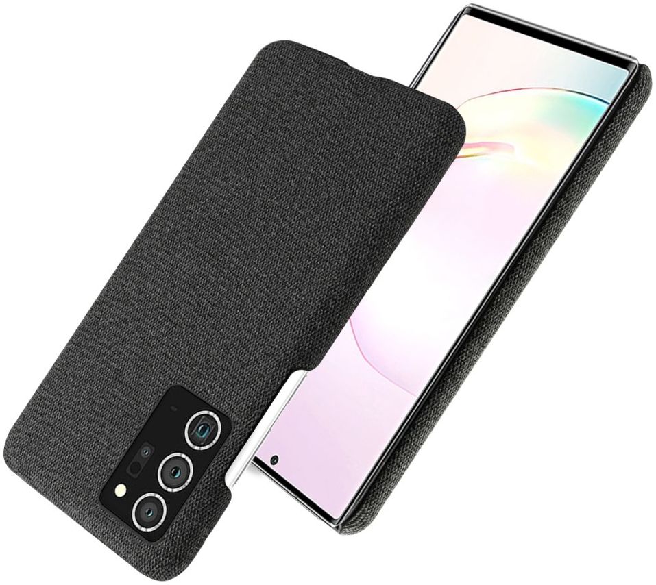 Samsung Galaxy Note 20 Ultra Stoffen Hoesje Zwart afbeelding 2