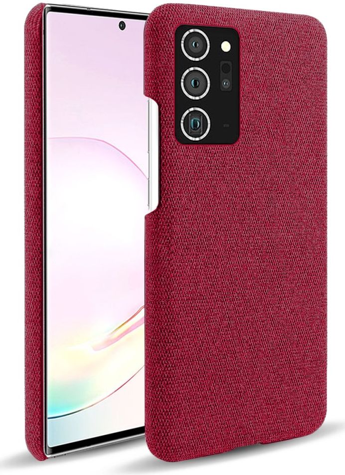 Samsung Galaxy Note 20 Ultra Stoffen Hoesje Rood afbeelding 1