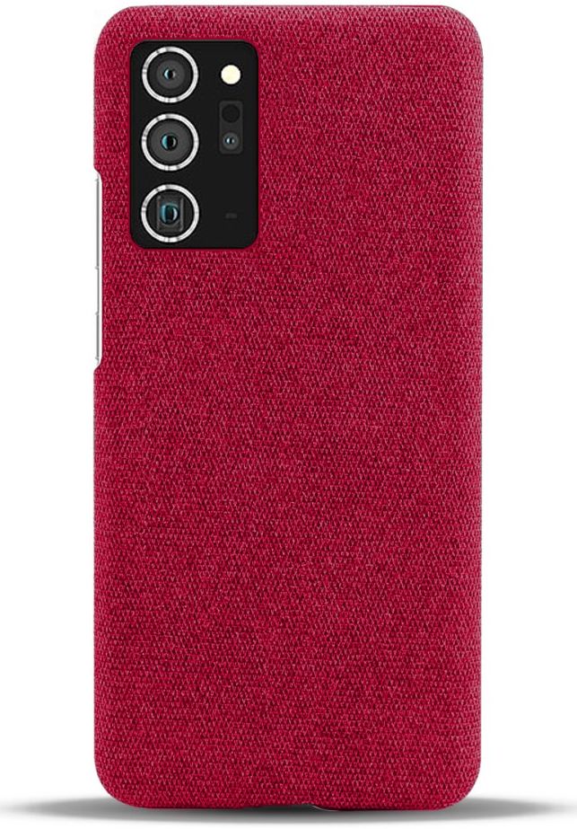 Samsung Galaxy Note 20 Ultra Stoffen Hoesje Rood afbeelding 3