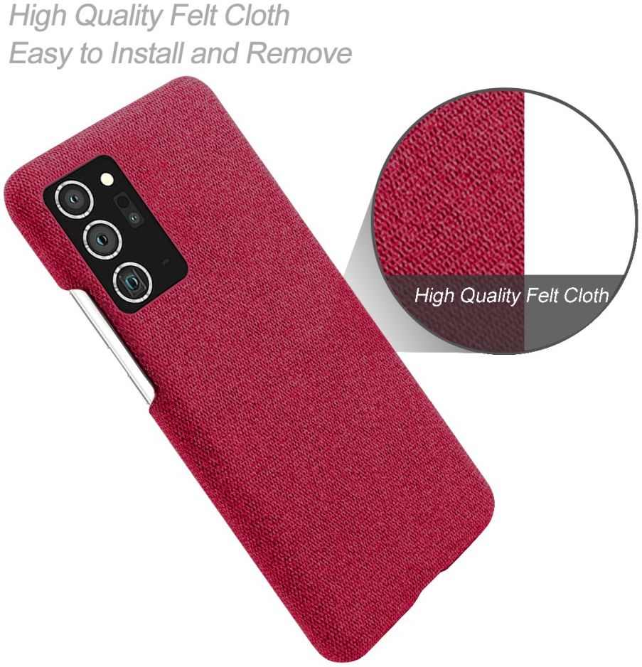 Samsung Galaxy Note 20 Ultra Stoffen Hoesje Rood afbeelding 4