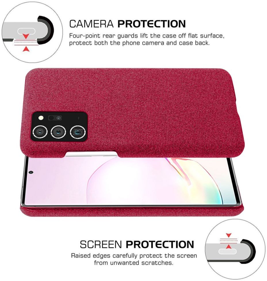 Samsung Galaxy Note 20 Ultra Stoffen Hoesje Rood afbeelding 5