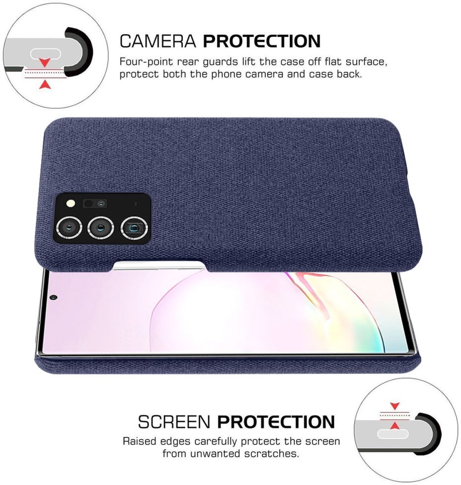 Samsung Galaxy Note 20 Ultra Stoffen Hoesje Blauw afbeelding 5