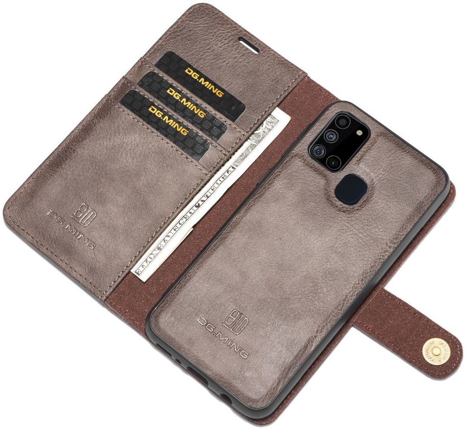 Samsung Galaxy A21s Hoesje 2-in-1 Book Case en Back Cover Grijs afbeelding 2