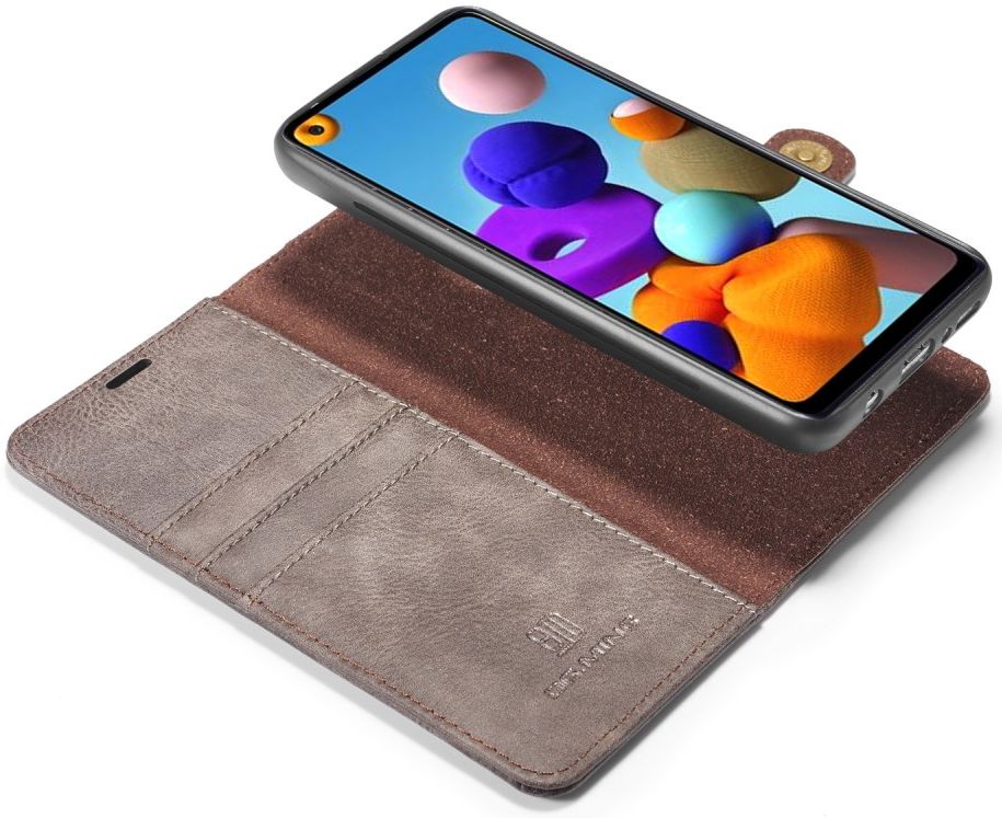 Samsung Galaxy A21s Hoesje 2-in-1 Book Case en Back Cover Grijs afbeelding 1