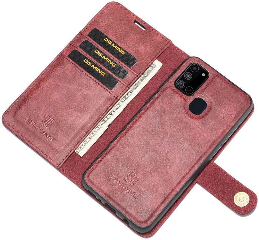 Samsung Galaxy A21s Hoesje 2-in-1 Book Case en Back Cover Rood afbeelding 2