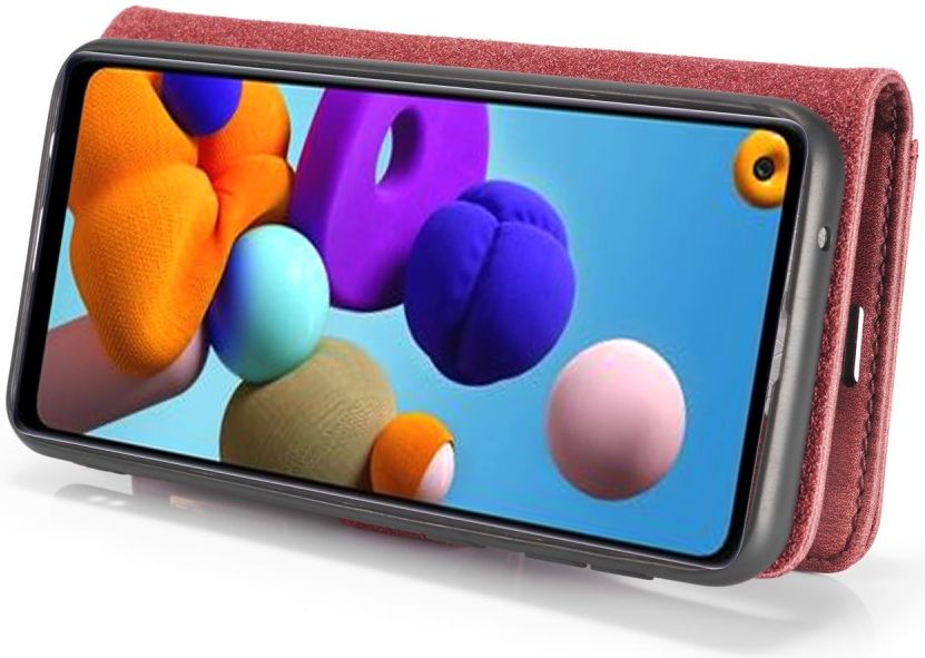 Samsung Galaxy A21s Hoesje 2-in-1 Book Case en Back Cover Rood afbeelding 11