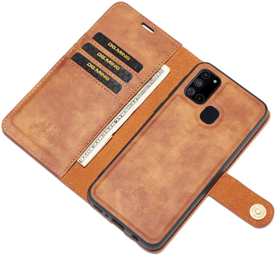 Samsung Galaxy A21s Hoesje 2-in-1 Book Case en Back Cover Bruin afbeelding 2