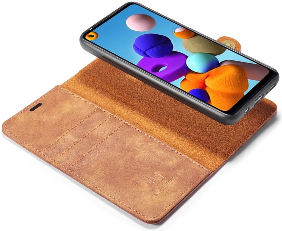 Samsung Galaxy A21s Hoesje 2-in-1 Book Case en Back Cover Bruin afbeelding 1