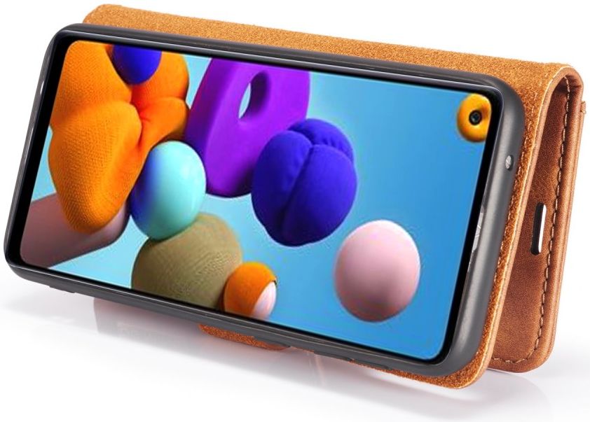 Samsung Galaxy A21s Hoesje 2-in-1 Book Case en Back Cover Bruin afbeelding 11